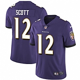 Nike Men & Women & Youth Ravens 12 Jaleel Scott Purple NFL Vapor Untouchable Limited Jersey,baseball caps,new era cap wholesale,wholesale hats